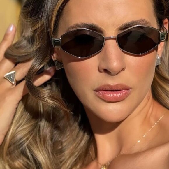 Celine CL40254U 28A Geometric Sunglasses – Rose Gold/Smoke - Picture 7 of 12